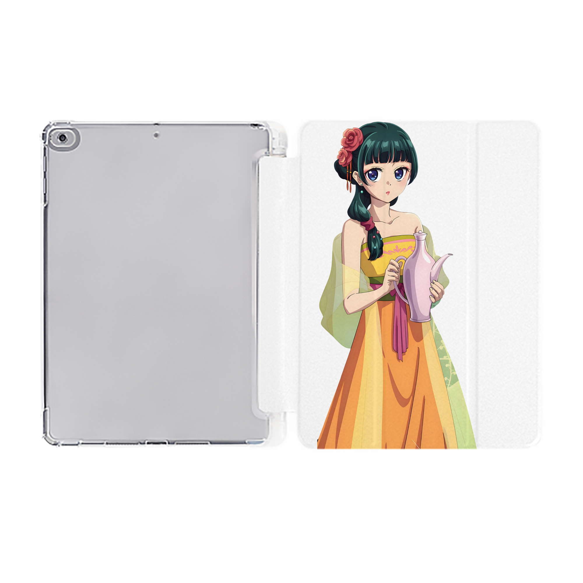 （画像用） 薬屋のひとりごと The Apothecary Diaries IPad ケース ペン収納付き 三つ折りスタンド PUレザー×シリコン 対応機種9.5/10.5/10.9インチ